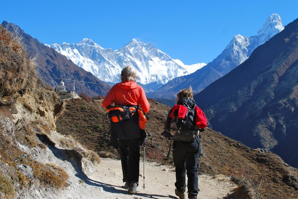 vandrare snart vid Everest Base Camp